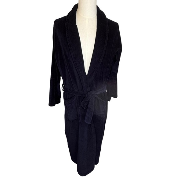 Home by Cher Wellhouse Navy Blue Long Sleeve Bathrobe Men’s Size XL Terry Cloth - Picture 10 of 14